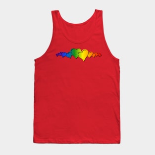 Gay Rainbow Hearts Row Tank Top